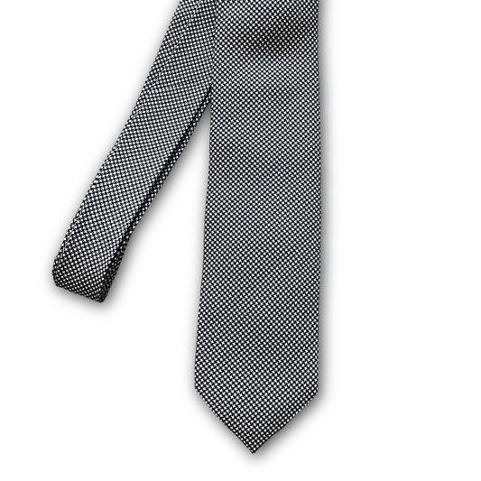 Regent Luxury Silk Tie - Dark Navy with White Diamond Pattern - Regent Tailoring Salisbury