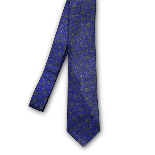 Regent - Luxury Woven Wool Tie - Purple Paisley - Regent Tailoring Salisbury