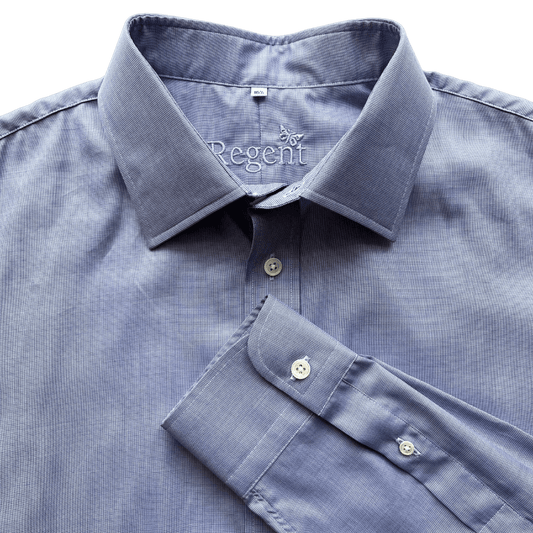 Regent - ‘Norman’ - Shirt - Blue/Grey - Regent Tailoring Salisbury