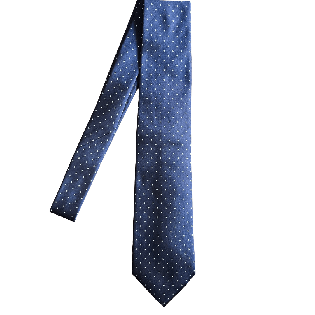 Regent - Pin Dot Silk Tie - Navy - Regent Tailoring Salisbury