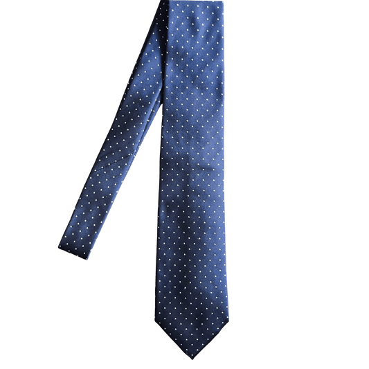 Regent - Pin Dot Silk Tie - Navy - Regent Tailoring Salisbury