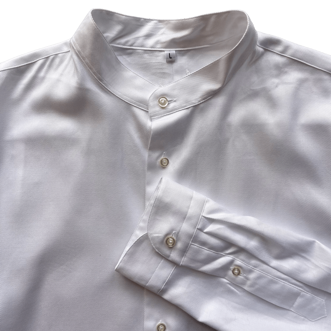 Regent - 'Pogo' - Twill Shirt - White Grandad Collar - Regent Tailoring Salisbury