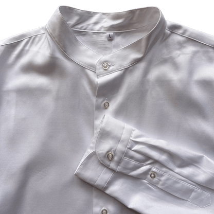 Regent - 'Pogo' - Twill Shirt - White Grandad Collar - Regent Tailoring Salisbury