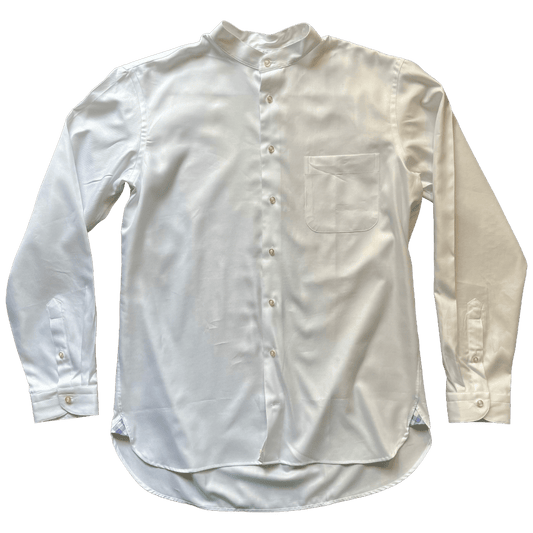 Regent - 'Pogo' - Twill Shirt - White Grandad Collar - Regent Tailoring Salisbury