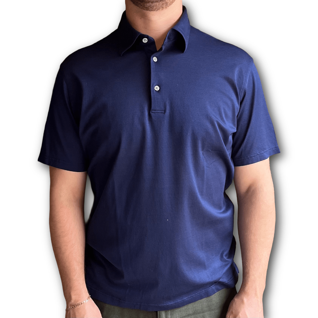 Regent - Polo Shirt - Short Sleeve - Italian Cotton - Navy Blue - Regent Tailoring Salisbury