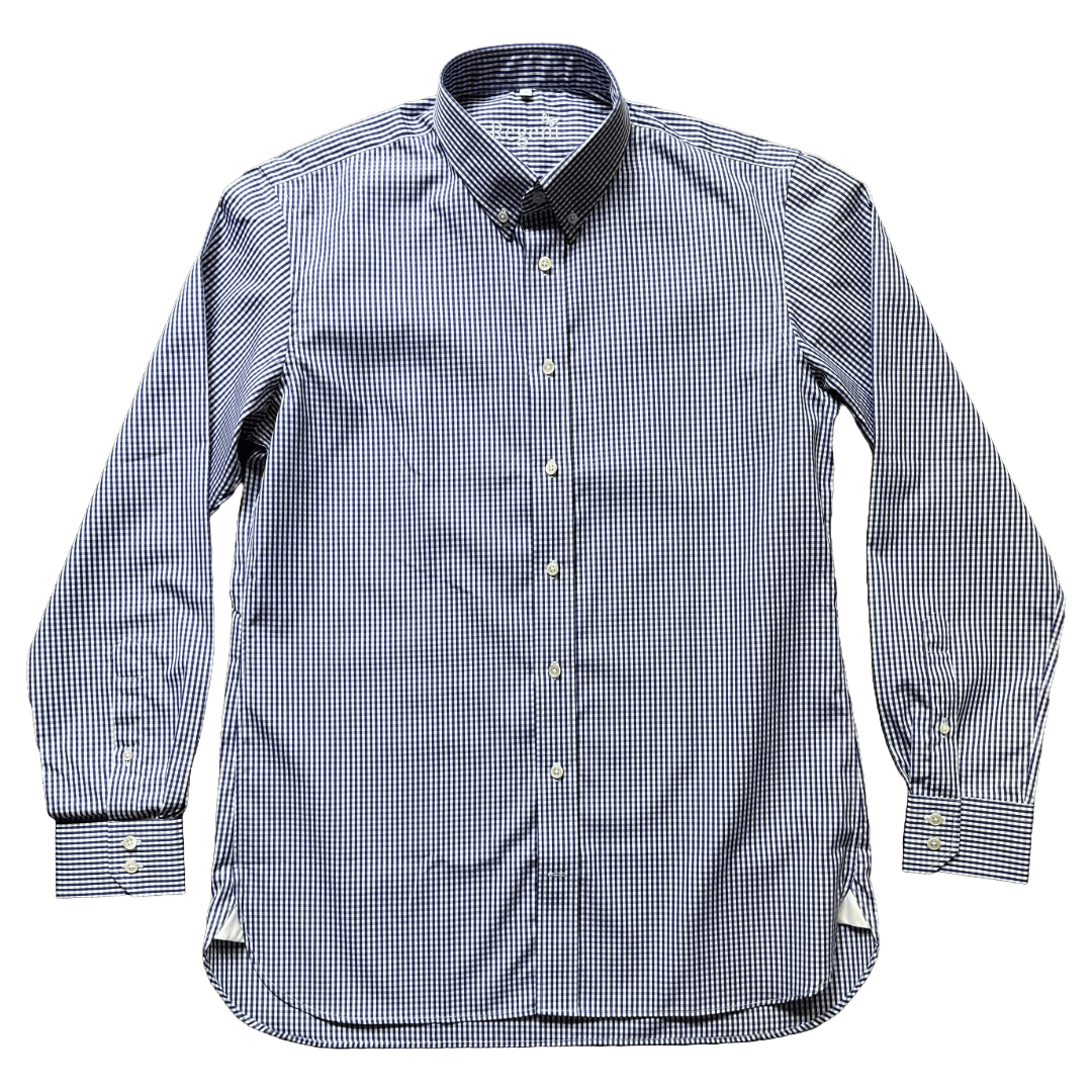 Regent - Poplin Shirt - Blue Gingham Shirt - Regent Tailoring Salisbury