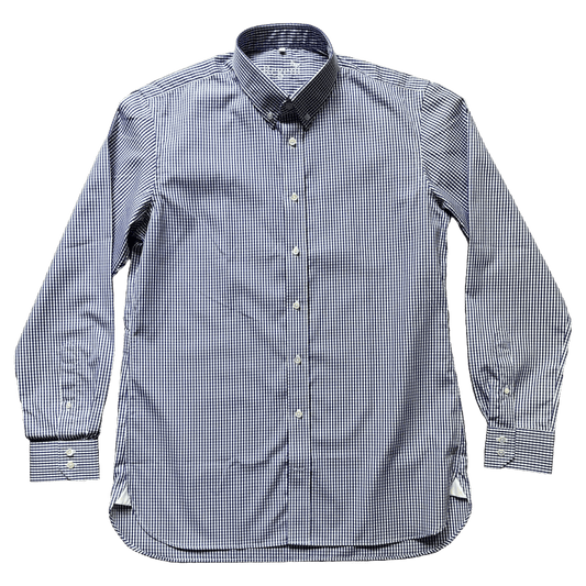Regent - Poplin Shirt - Blue Gingham Shirt - Regent Tailoring Salisbury