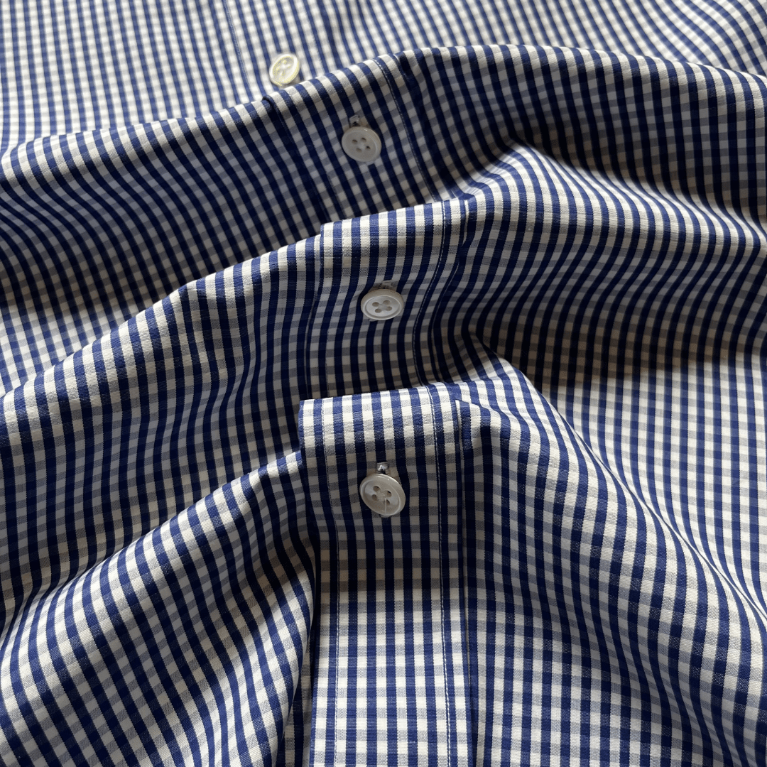 Regent - Poplin Shirt - Blue Gingham Shirt - Regent Tailoring Salisbury