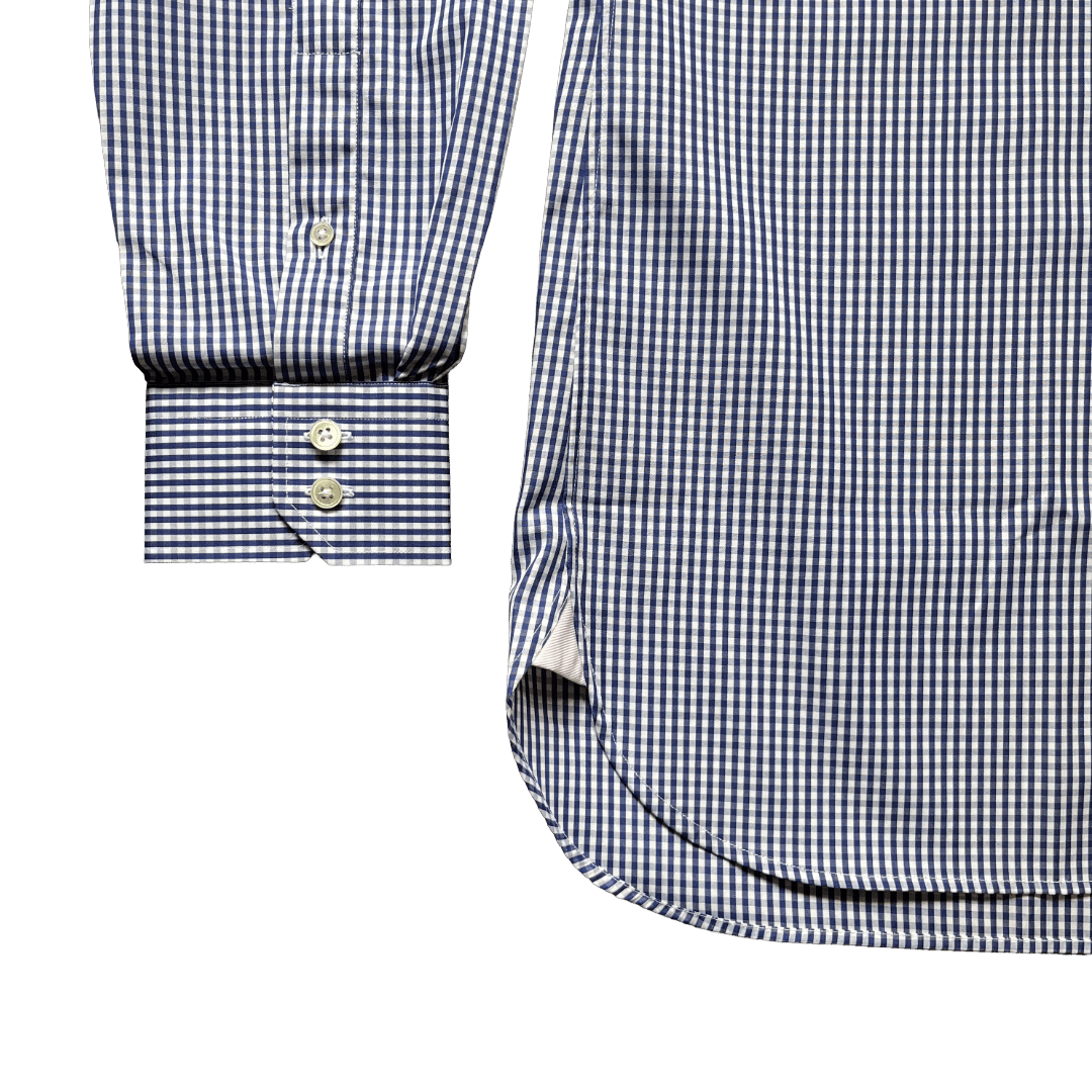 Regent - Poplin Shirt - Blue Gingham Shirt - Regent Tailoring Salisbury