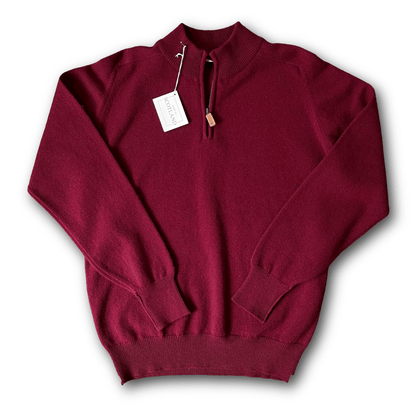 Regent - Quarter-Zip Jumper - Geelong - Burgundy - Regent Tailoring Salisbury
