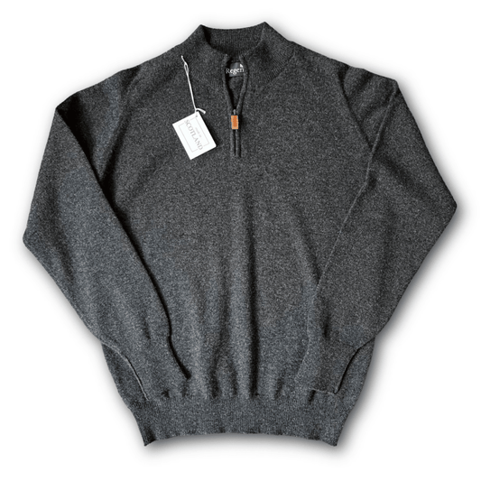 Regent - Quarter-Zip Jumper - Geelong - Charcoal - Regent Tailoring Salisbury