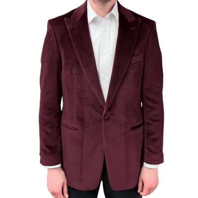 Regent - 'Raymond' Smoking Jacket - Burgundy Red - Velvet 310g