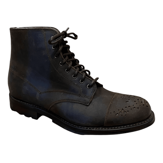 Regent - 'Roger' Buckshot Brogue Derby Boot - Wax Leather - Regent Tailoring Salisbury