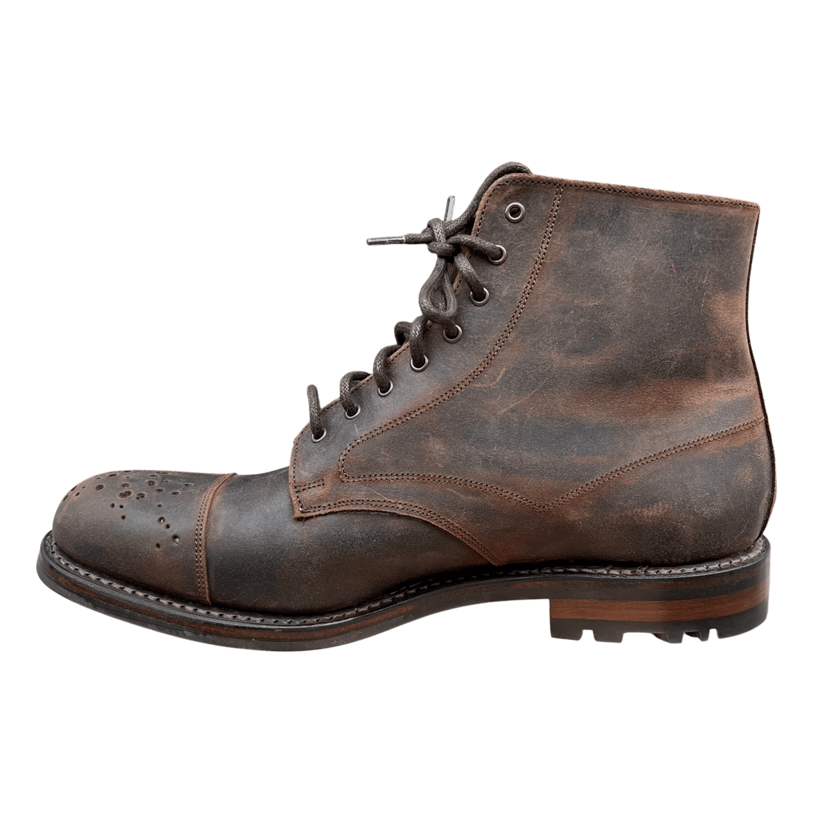 Regent - 'Roger' - Buckshot Brogue Derby Boot - Wax Leather - Regent Tailoring Salisbury
