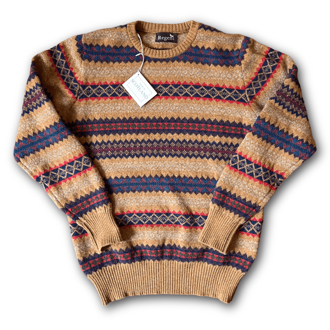 Regent - Round Neck Jumper - Geelong - Fair Isle Pattern - Regent Tailoring Salisbury