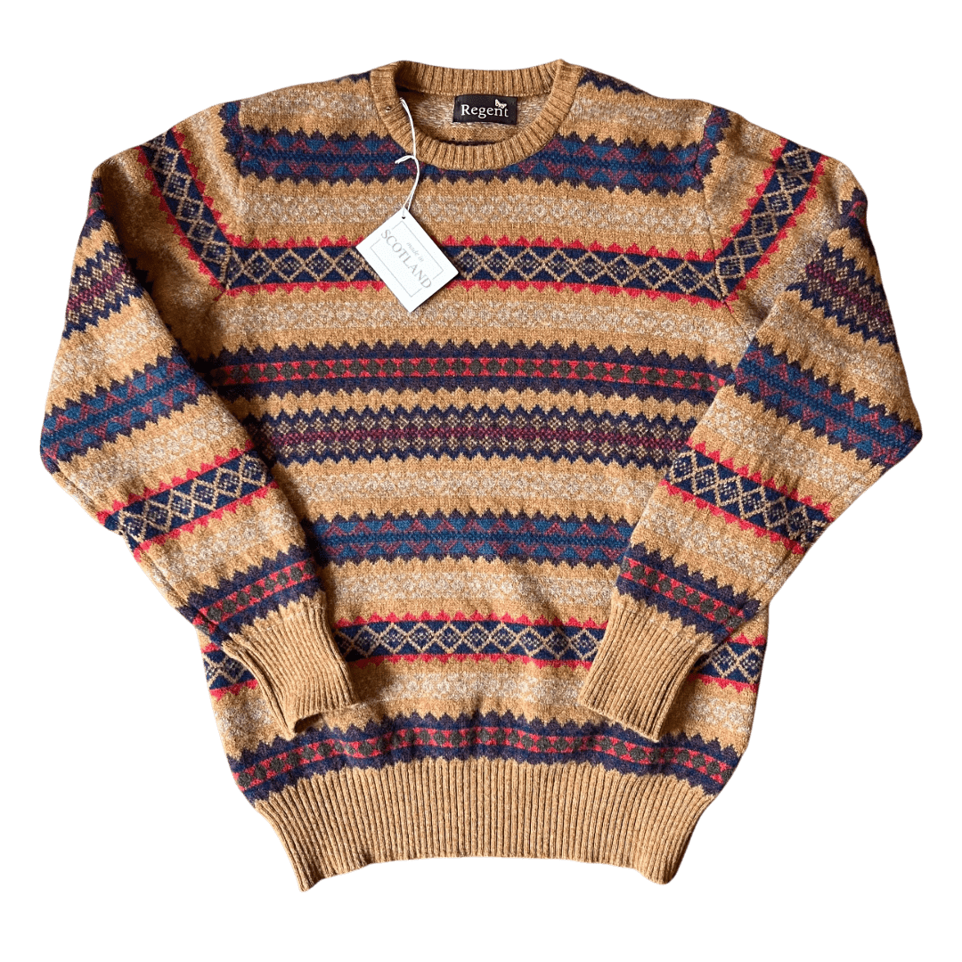 Regent - Round Neck Jumper - Geelong - Fair Isle Pattern - Regent Tailoring Salisbury