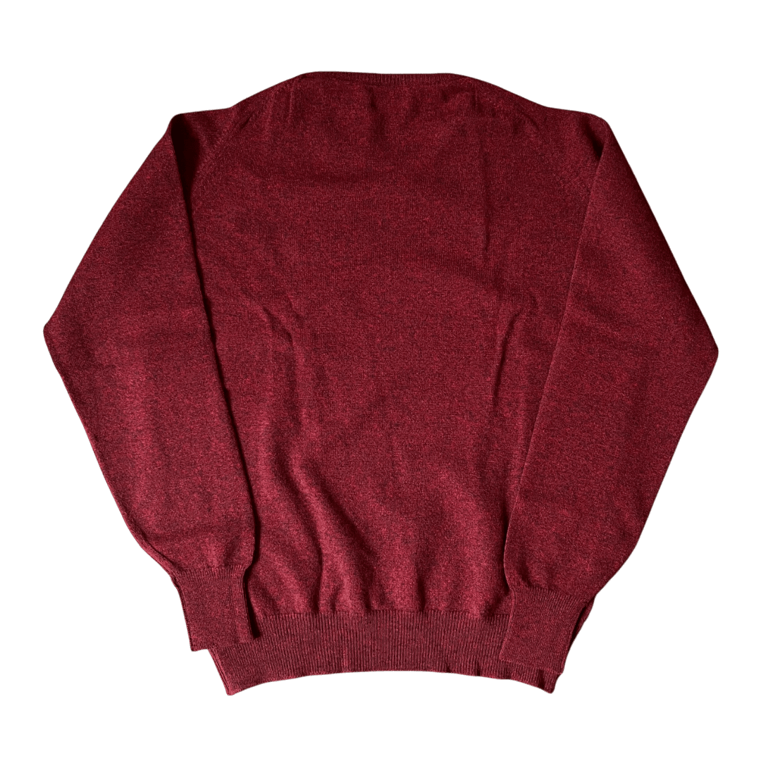 Regent - Round Neck Jumper - Geelong Wool - Burgundy - Regent Tailoring Salisbury