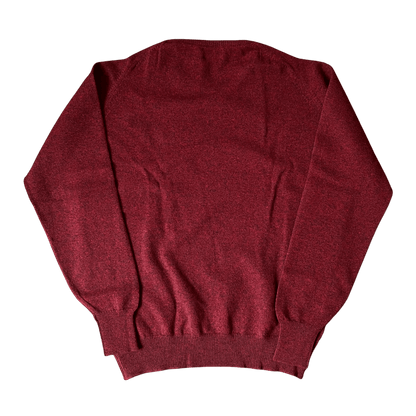 Regent - Round Neck Jumper - Geelong Wool - Burgundy - Regent Tailoring Salisbury