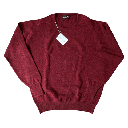 Regent - Round Neck Jumper - Geelong Wool - Burgundy - Regent Tailoring Salisbury