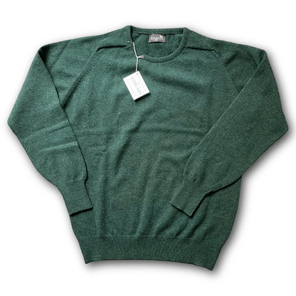 Regent - Round Neck Jumper - Geelong Wool - Green - Regent Tailoring Salisbury
