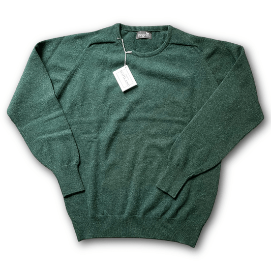 Regent - Round Neck Jumper - Geelong Wool - Green - Regent Tailoring Salisbury