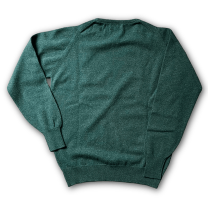 Regent - Round Neck Jumper - Geelong Wool - Green - Regent Tailoring Salisbury