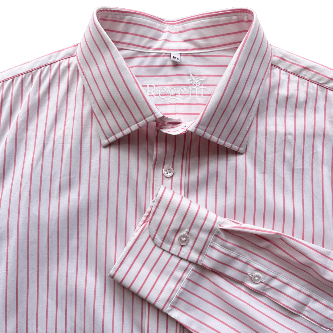 Regent- 'Rupert' - Twill Shirt - Pink Stripe - Regent Tailoring Salisbury