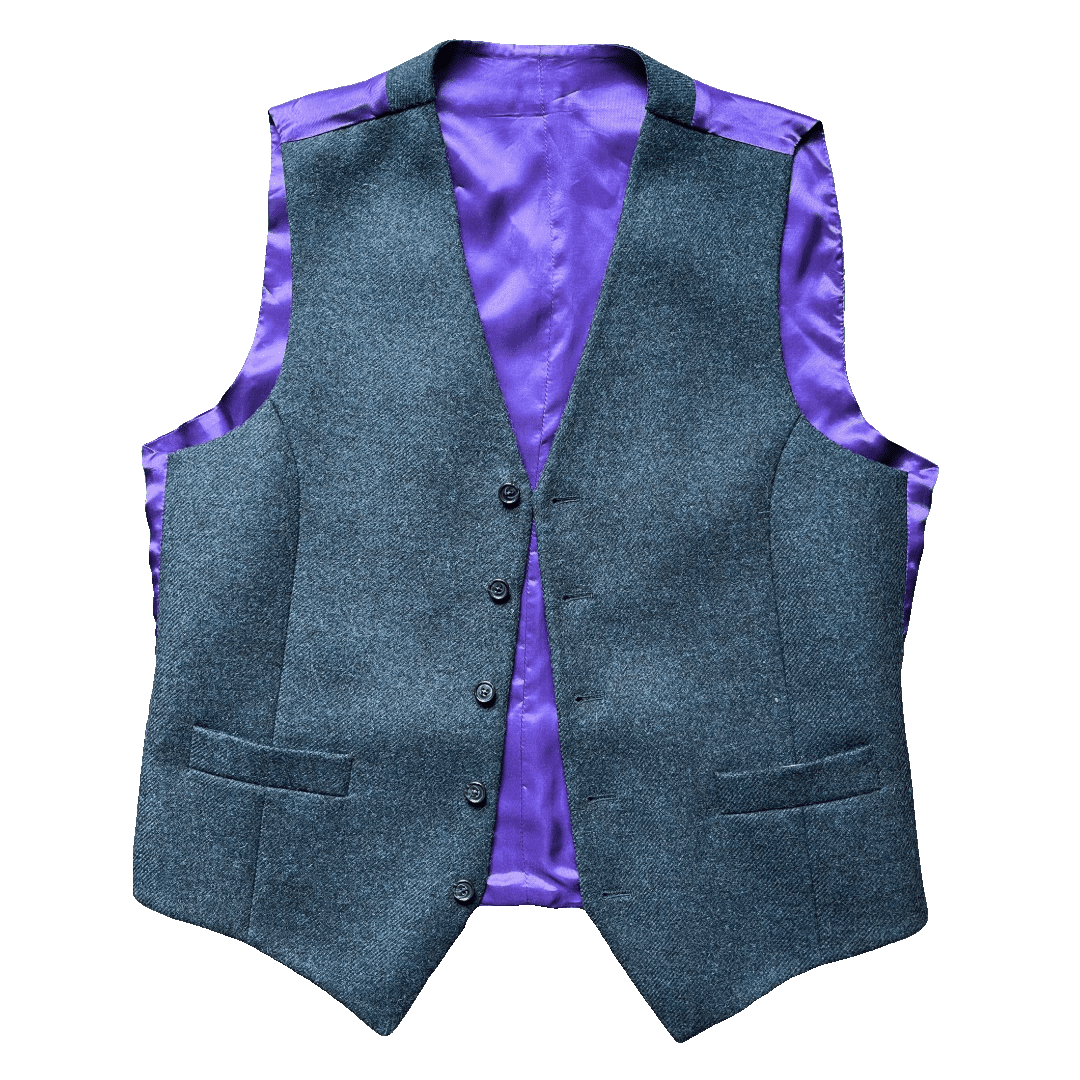 Regent - Shearer Waistcoat – Peacock Blue Tweed - Regent Tailoring Salisbury