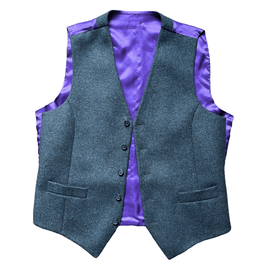 Regent - Shearer Waistcoat – Peacock Blue Tweed - Regent Tailoring Salisbury