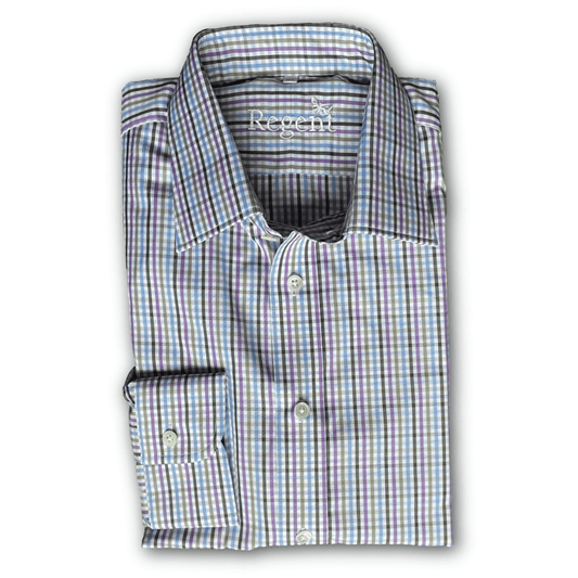 Regent Shirt- Giles - Twill- Country Check - Regent Tailoring Salisbury