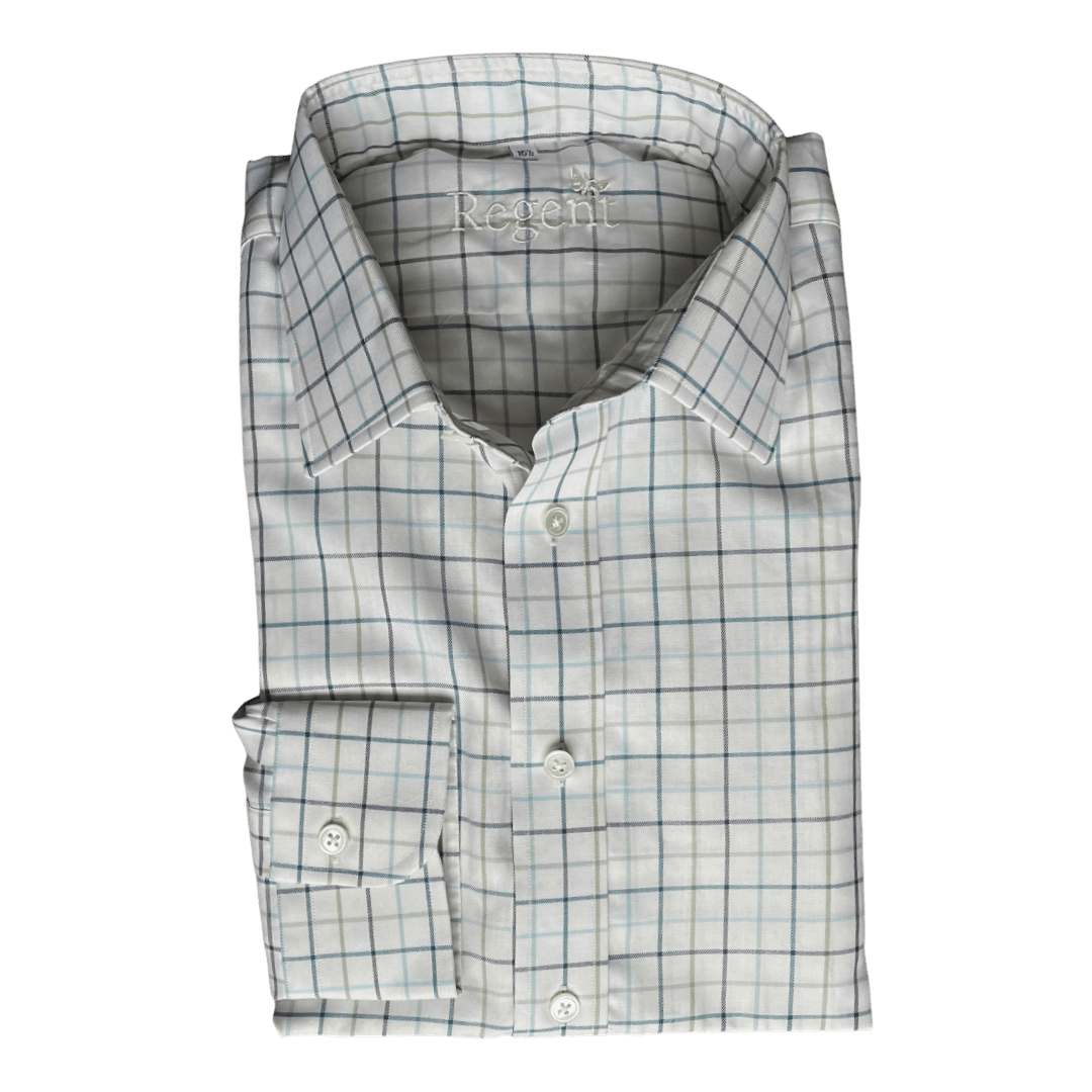 Regent Shirt- Pigeon - Twill - Country Check - Regent Tailoring Salisbury