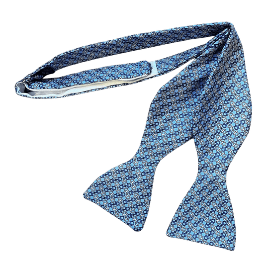 Regent - Silk Bow Tie - Anchor Knott - Navy/Light Blue/White - Regent Tailoring Salisbury