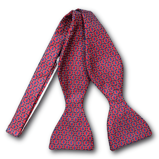 Regent - Silk Bow Tie - Sea Nott - Red/Navy/White - Regent TailoringRegent