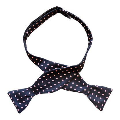 Regent - Silk Bow Tie - Spot - Navy/Pink - Regent Tailoring Salisbury