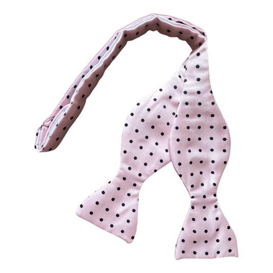 Regent - Silk Bow Tie - Spot - Pink/Navy Blue - Regent Tailoring Salisbury