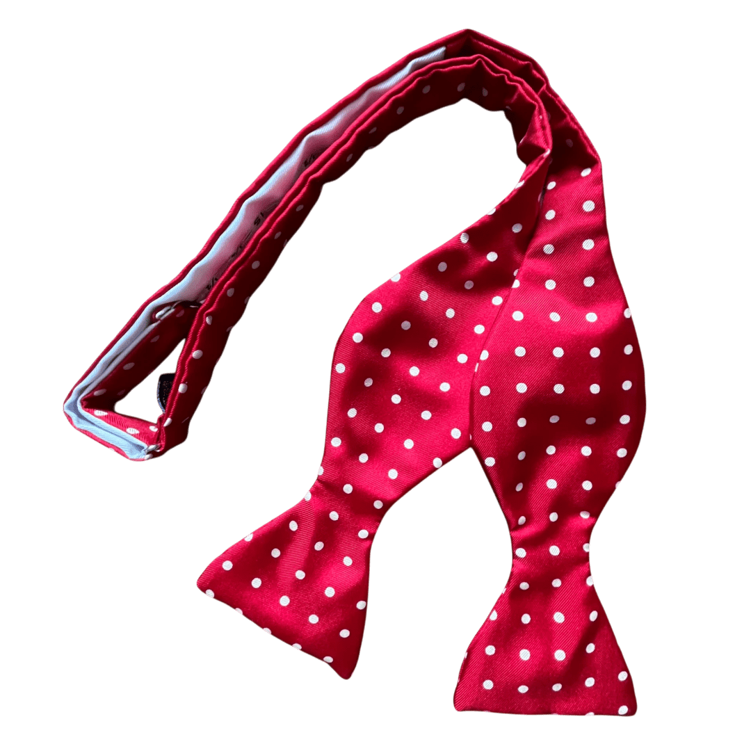 Regent - Silk Bow Tie - Spot - Red - Regent Tailoring Salisbury
