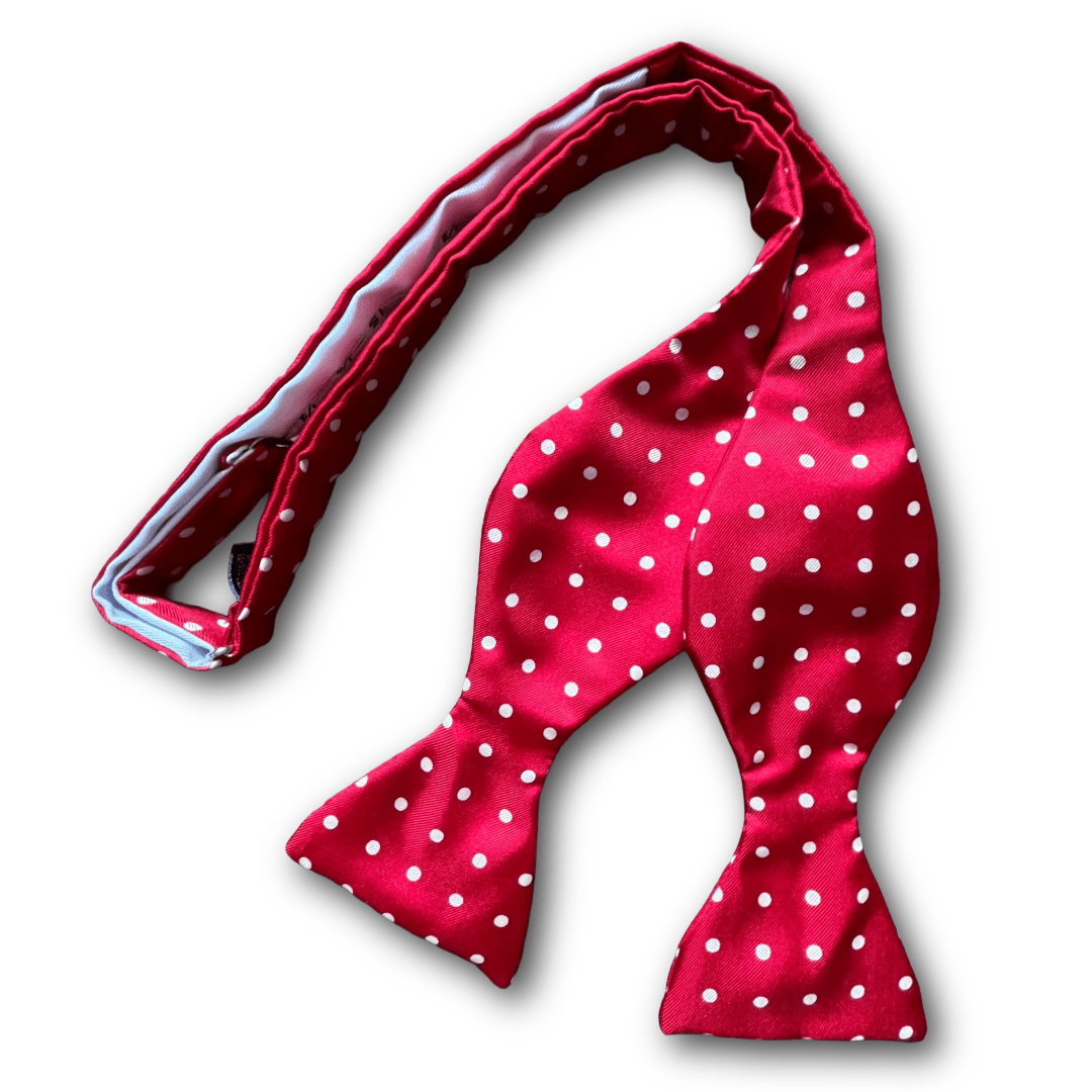 Regent - Silk Bow Tie - Spot - Red - Regent TailoringRegent