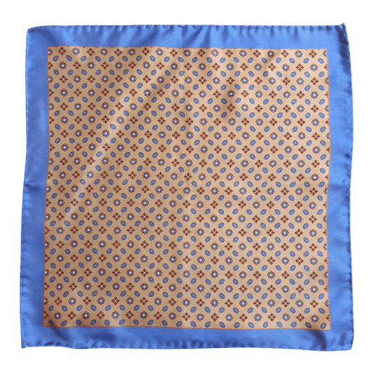 Regent - Silk Pocket Square - Blue & Rose Gold - Regent Tailoring Salisbury
