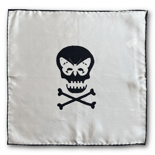 Regent - Silk Pocket Square - Cream Skull - Regent TailoringRegent