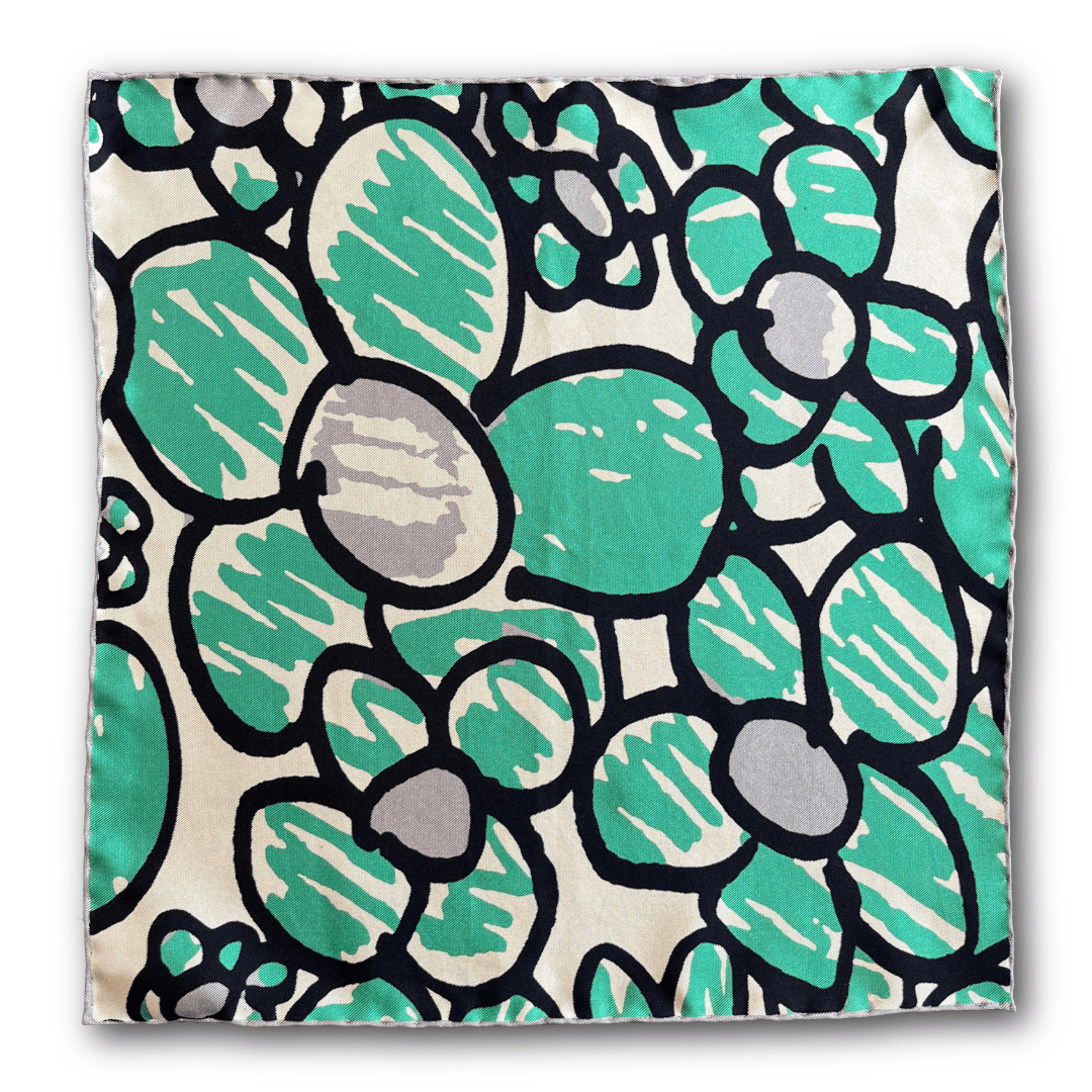 Regent - Silk Pocket Square - Green Daisy - Regent Tailoring Salisbury