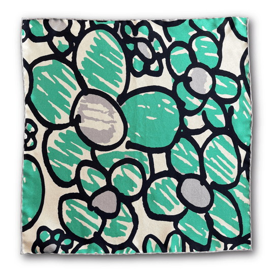 Regent - Silk Pocket Square - Green Daisy - Regent Tailoring Salisbury