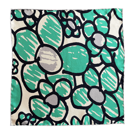Regent - Silk Pocket Square - Green Daisy - Regent Tailoring Salisbury