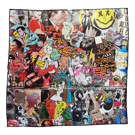 Regent - Silk Pocket Square - London Graffiti - Regent Tailoring Salisbury