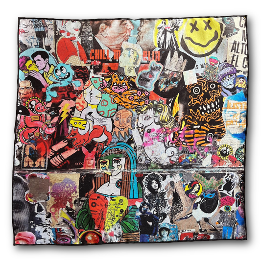 Regent - Silk Pocket Square - London Graffiti - Regent Tailoring Salisbury