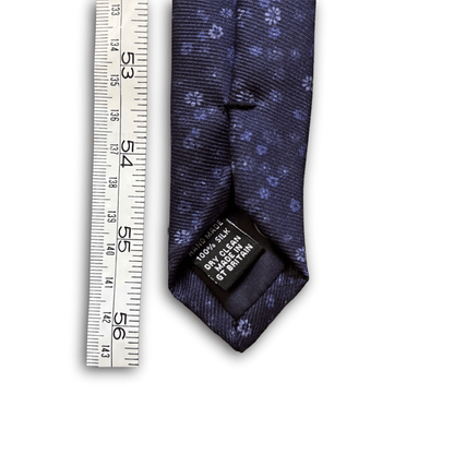 Regent - Silk Tie - Blue with Light Blue Flowers - Regent Tailoring Salisbury