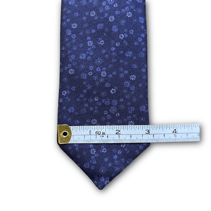 Regent - Silk Tie - Blue with Light Blue Flowers - Regent Tailoring Salisbury