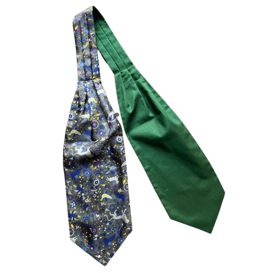 Regent - Silk/Cotton Cravat - Country Animal - Green - Regent Tailoring Salisbury