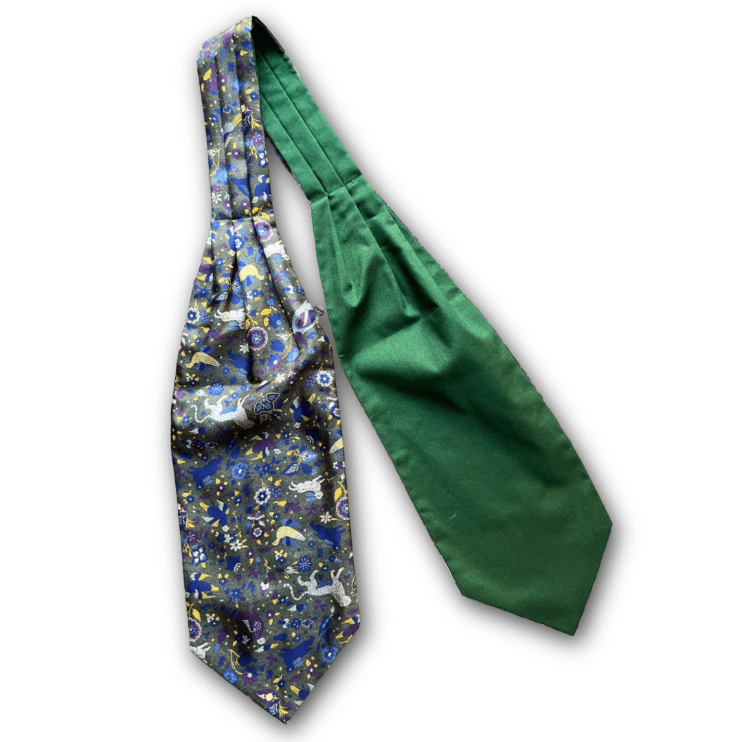 Regent - Silk/Cotton Cravat - Country Animal - Green - Regent TailoringRegent