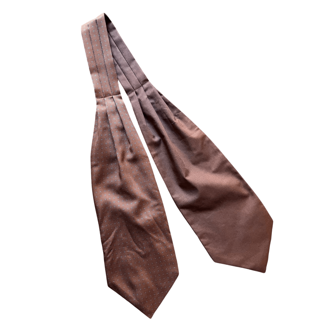 Regent - Silk/Cotton Cravat - Geometric - Brown - Regent Tailoring Salisbury
