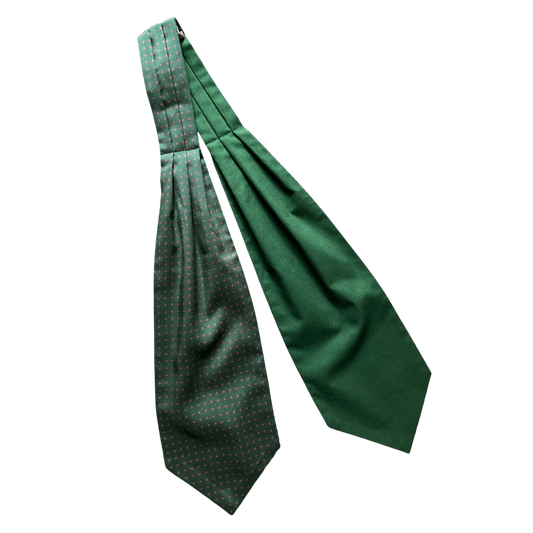 Regent - Silk/Cotton Cravat - Geometric- Forest Green - Regent Tailoring Salisbury